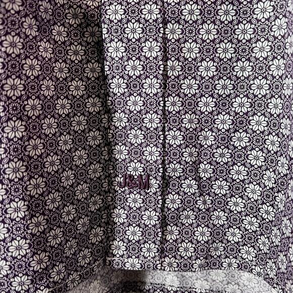 Johnston & Murphy Shirt Mens XXL Button Up Geometric Floral Cotton Long Sleeve - Picture 13 of 13